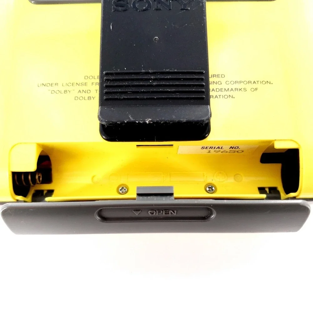 Sony Walkman WM-68 Stereo Cassette Player w/ Clip Yellow Brand New Belts Tested